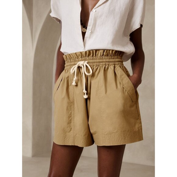 NWT BANANA REPUBLIC Laurel Navy Blue Cotton Poplin Shorts, Size XS - Picture 2 of 12